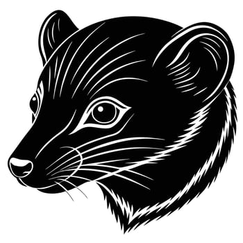 Mongoose head black and white design vector