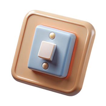 vibrant classic Light switch detailed png
