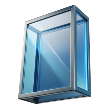 serene vintage Glass pane authentic png
