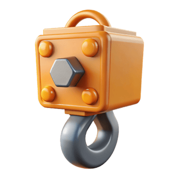 serene modern Construction crane hook block premium png