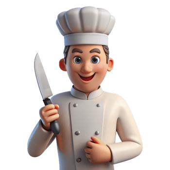 extraordinary abstract Chef holding knife, culinary portrait, high quality png