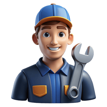 elegant minimalist Mechanic with wrench, automotive portrait, professional png