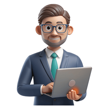 beautiful abstract Programmer with laptop, technology portrait, detailed png