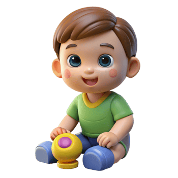 vibrant rustic Toddler playing with toy, toddler portrait, premium png