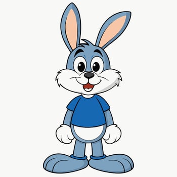 Cartoon blue bunny character vector