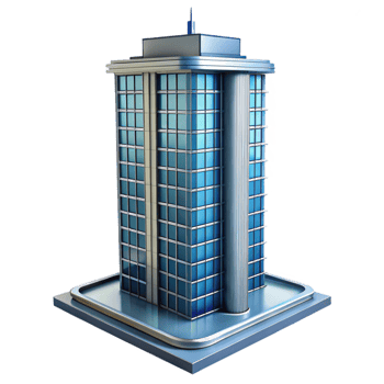 beautiful modern Modern skyscraper, glass and steel, detailed png
