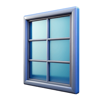 elegant classic Window pane, clear glass, distortion-free, original png