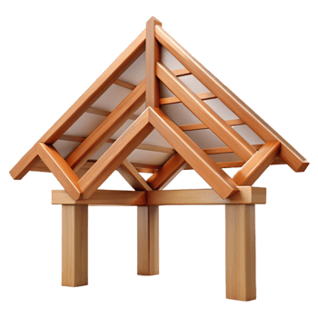 elegant traditional Roof truss, wooden, traditional construction, high resolution png
