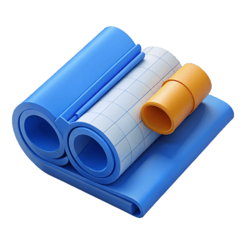 dramatic abstract Blueprints, rolled up, architectural plans, high quality png