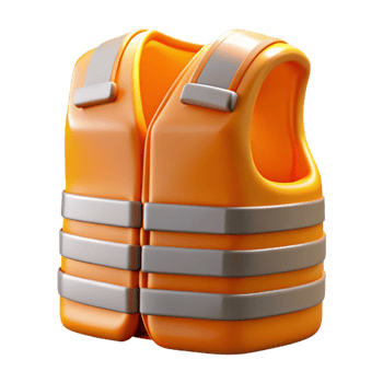 impressive contemporary Safety vest, orange, high visibility, professional png