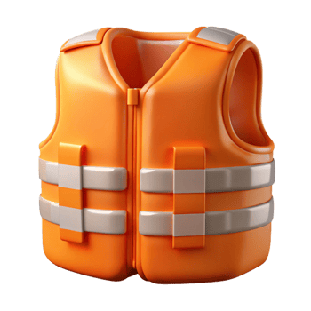 impressive abstract Safety vest, orange, high visibility, genuine png