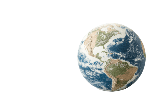Detailed Globe Model of Earth Focusing on Americas, cut out transparent png