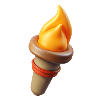 serene traditional A stylized, burning torch with dripping wax, authentic png