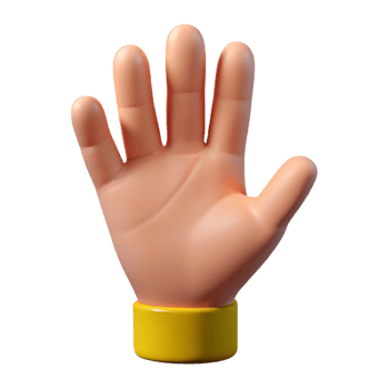 extraordinary abstract A single, realistic human hand, open palm, high quality png