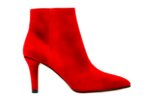 Stylish high heel red boot, fashion footwear, cut out transparent png