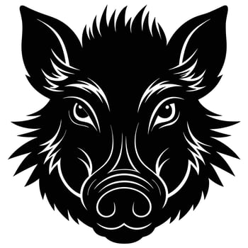 Wild boar head vector