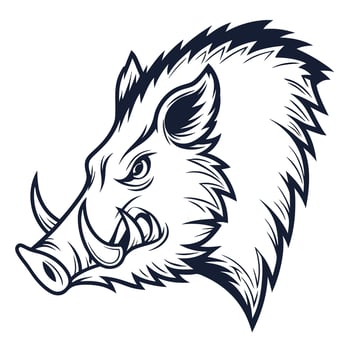 Wild boar head illustration vector