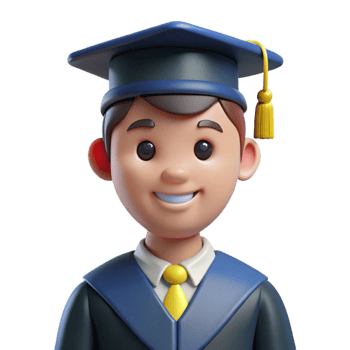 elegant contemporary Graduate in a cap and gown, original png