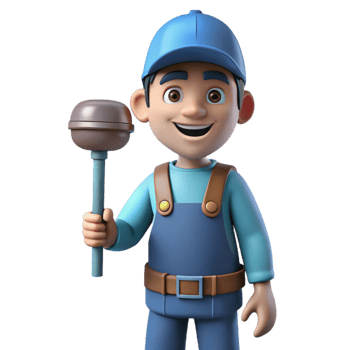 elegant contemporary Plumber with a plunger, exclusive png