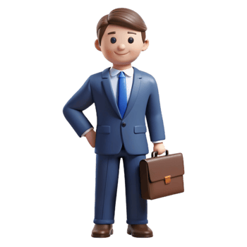 magnificent artistic Lawyer in a suit holding a briefcase, 4K png