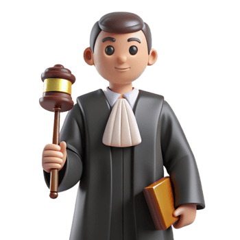 impressive rustic Judge in a robe and gavel, high quality png