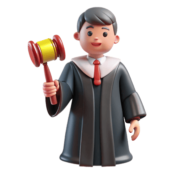 wonderful vintage Judge in a robe and gavel, genuine png