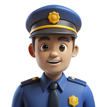 beautiful creative Police officer in uniform, detailed png