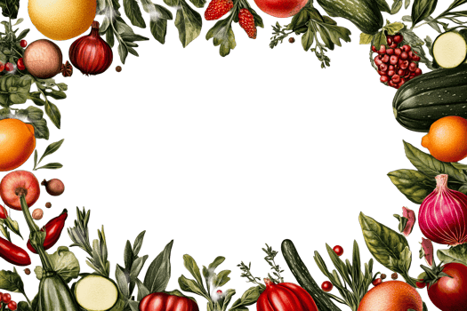 Fresh Vegetables and Herbs Frame, Cut Out Transparent png