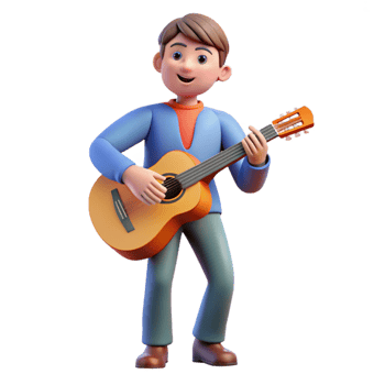 magnificent traditional Musician playing a guitar, original png