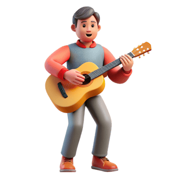 serene vintage Musician playing a guitar, authentic png