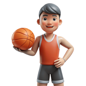 dramatic vintage Athlete holding a basketball, original png