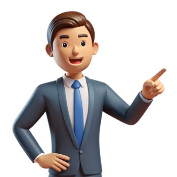 impressive modern Businessman pointing forward, genuine png