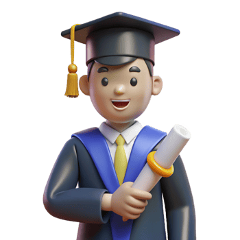 impressive abstract Graduate in cap and gown holding diploma, 4K png
