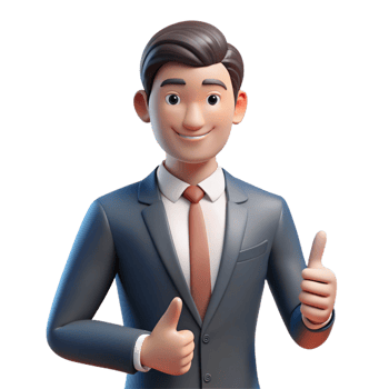 beautiful modern Businessman in suit giving thumbs up, original png
