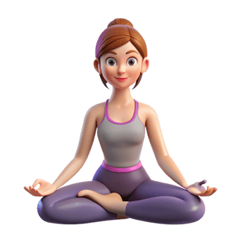 wonderful minimalist Woman in yoga pose, high quality png