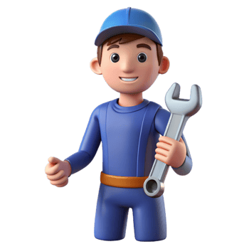 wonderful artistic Mechanic holding a wrench, 4K png