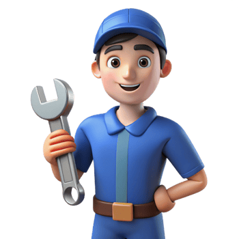 extraordinary rustic Mechanic holding a wrench, detailed png