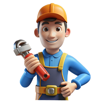wonderful classic Plumber with pipe wrench, professional png