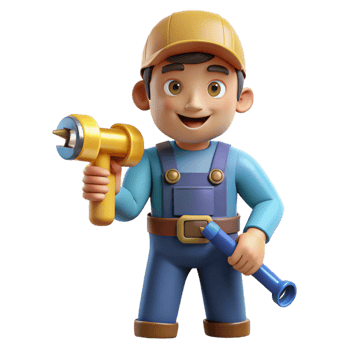 stunning classic Plumber with pipe wrench, detailed png