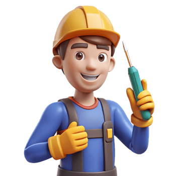 beautiful modern Electrician with screwdriver, 4K png