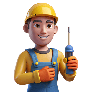vibrant minimalist Electrician with screwdriver, 4K png