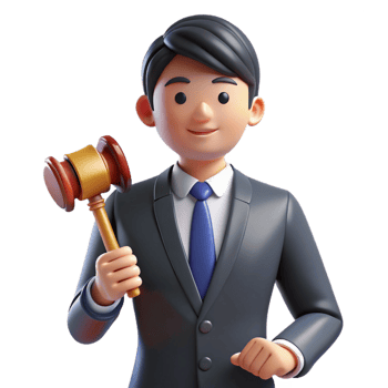 magnificent classic Lawyer in suit holding gavel, 4K png