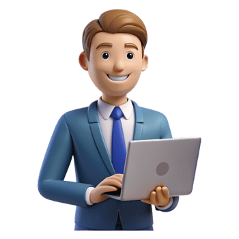 magnificent vintage Marketing manager with laptop, high resolution png