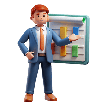 beautiful modern Project manager with Gantt chart, 4K png