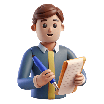 beautiful contemporary Writer with pen and paper, exclusive png