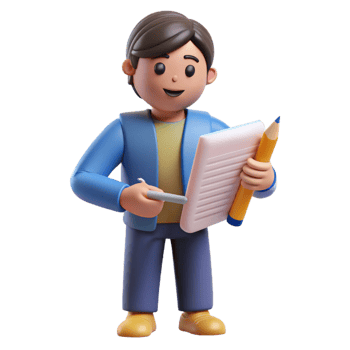 magnificent artistic Writer with pen and paper, professional png