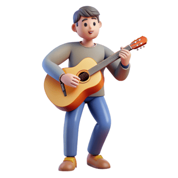 extraordinary abstract Musician playing guitar, exclusive png