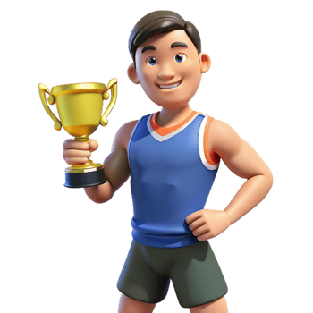 stunning artistic Athlete holding trophy, premium png