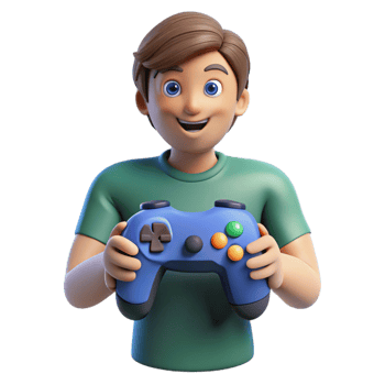 dramatic rustic Gamer with game controller, detailed png