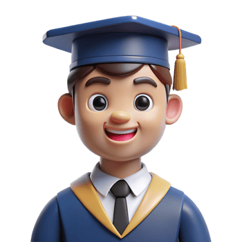 impressive artistic Happy graduate in cap and gown professional png